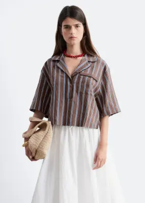 Short style boxer ample - Brun/Rayures — photo 1
