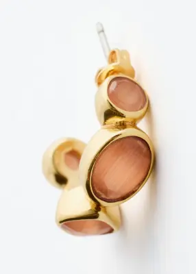 Boucles d’oreilles avec strass - Doré/Orange — photo 2