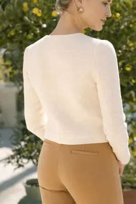 Leontine Tweed Jacket - Cream — photo 2