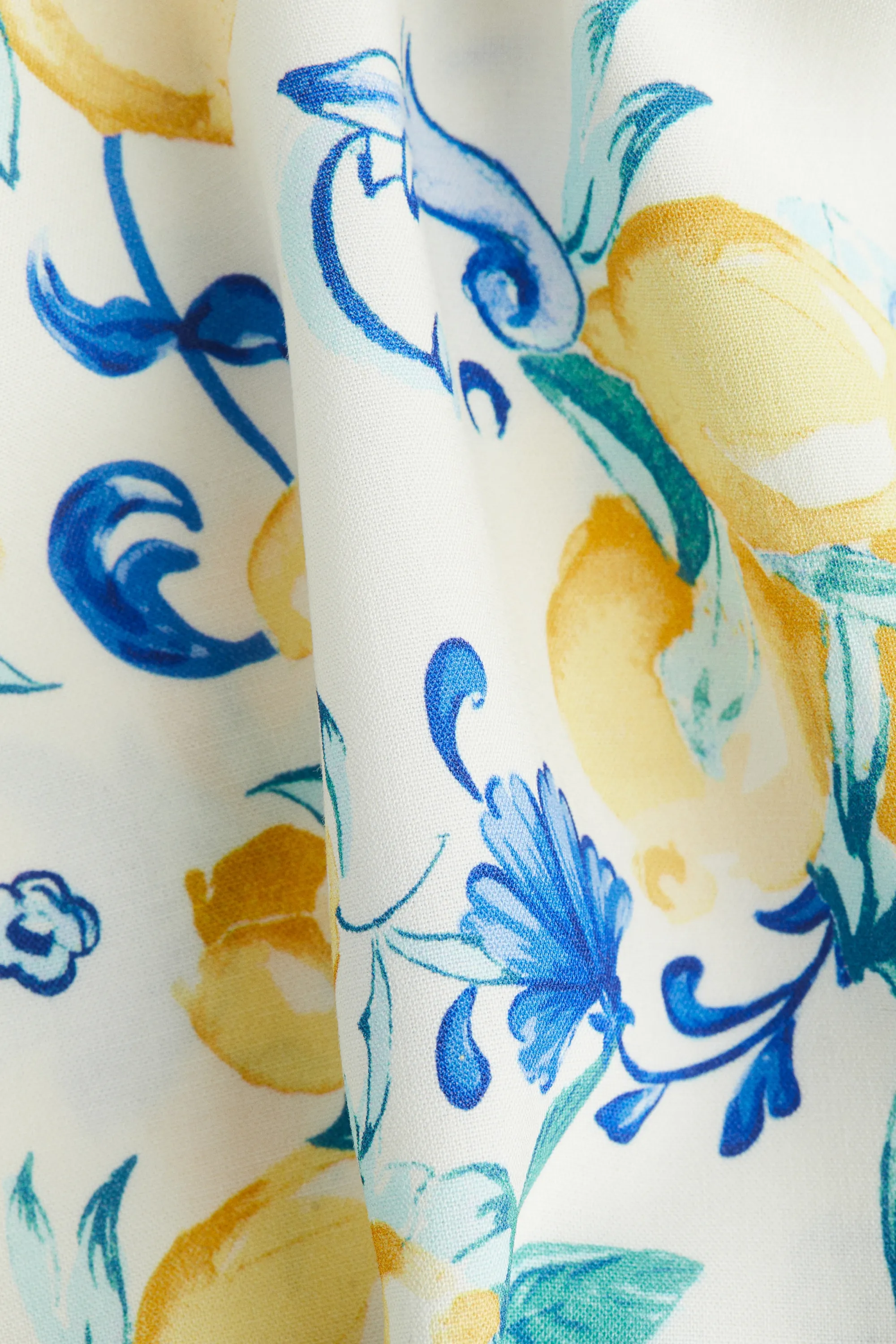 Robe tunique en viscose - Blanc/citrons