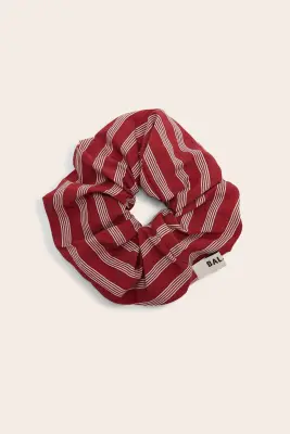 Chouchou Billy XL rayures coquelicot et blanc — photo 3