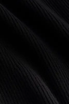 Robe à bretelles fines en maille côtelée - Noir — photo 5
