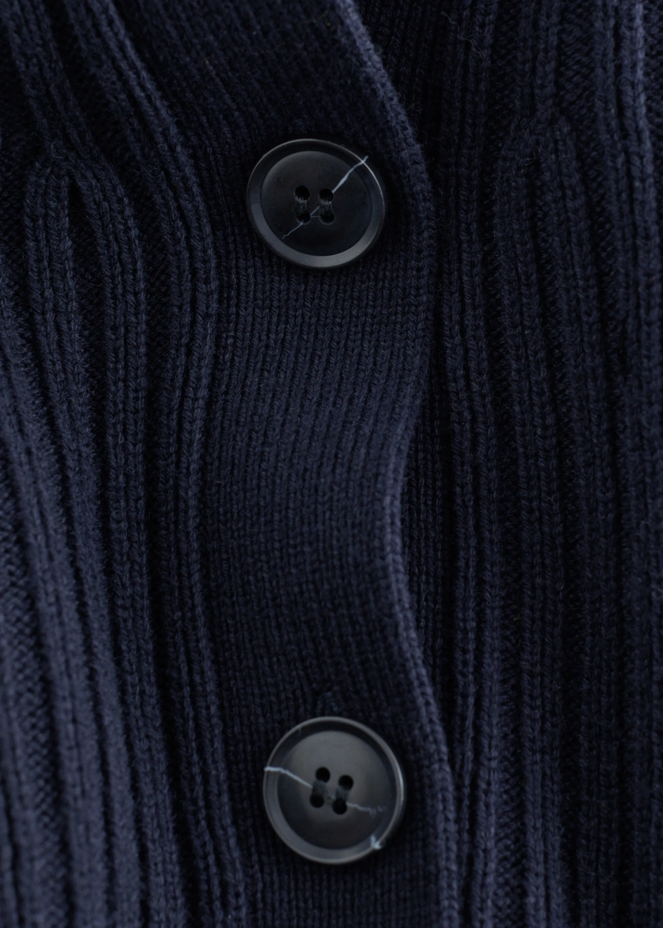 Cardigan en maille côtelée - Bleu foncé
