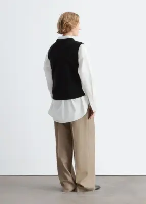 Débardeur en maille de laine et de coton - Noir — photo 4