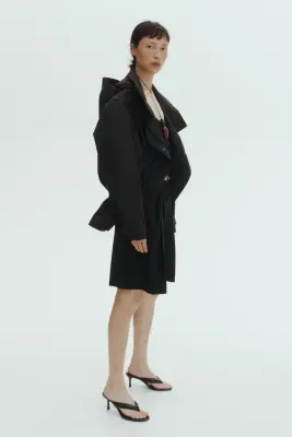 Short Bermuda avec ceinture repliée - Noir — photo 2