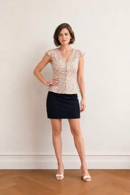 Milena Silk Flounce Blouse — photo 1