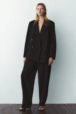 Blazer à fermeture croisée - Marron foncé/rayures tennis — photo 2