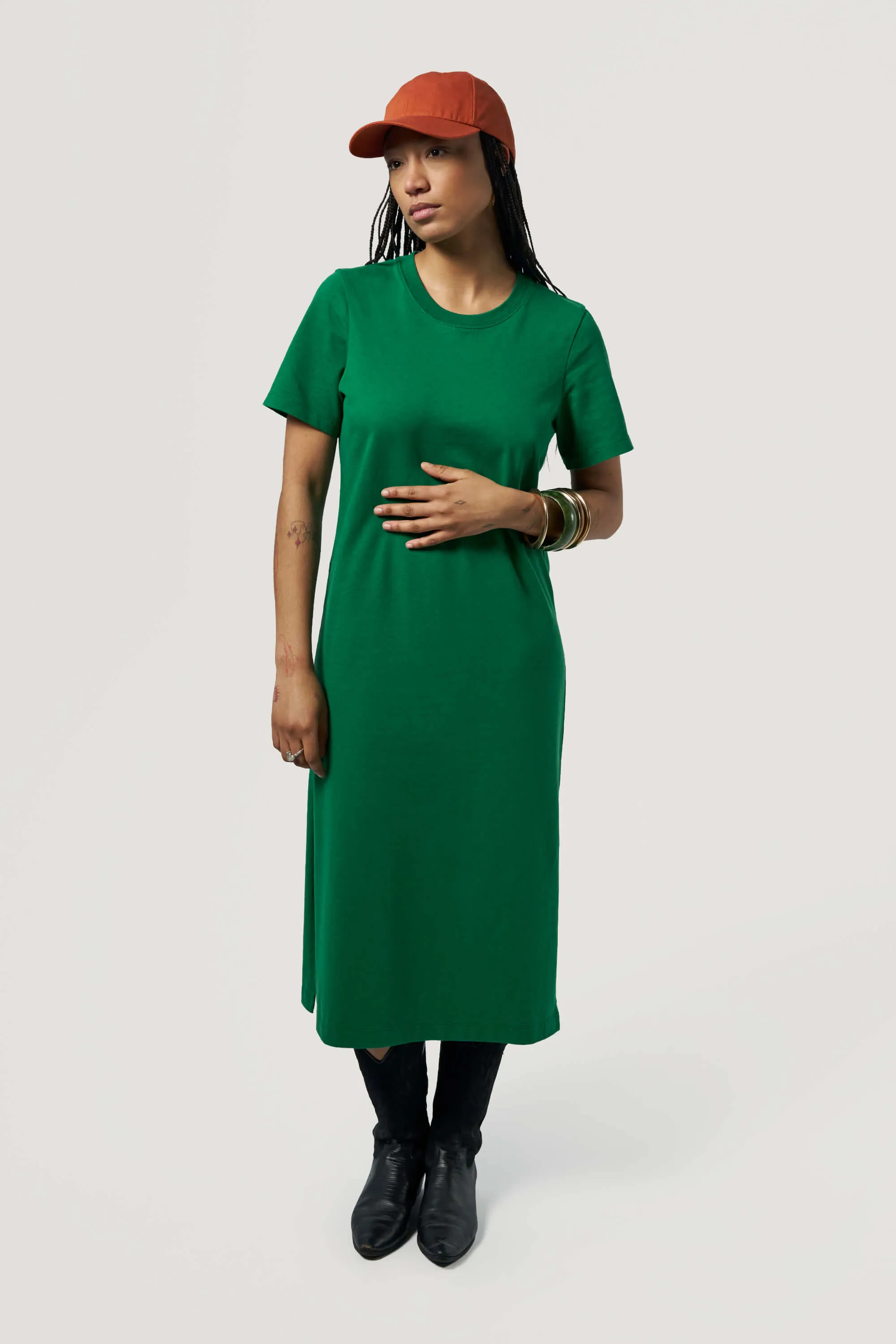 La robe t-shirt - Vert gazon