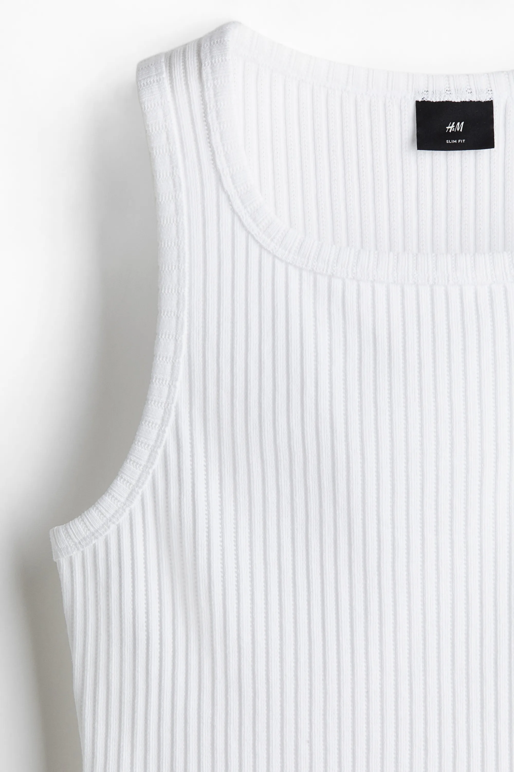 Débardeur côtelé Slim Fit - Blanc
