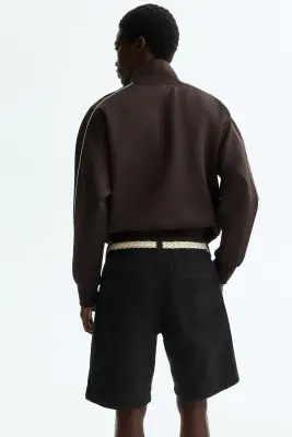Short chino Relaxed Fit en coton - Noir — photo 4