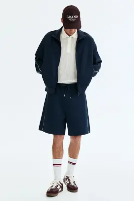 Veste de survêtement en scuba Relaxed Fit - Bleu marine — photo 2