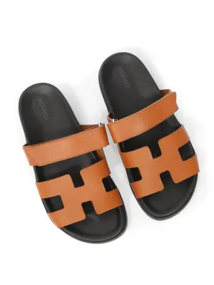 Iconiques sandales CHYPRE plates en cuir marron camel Taille 38 — photo 5