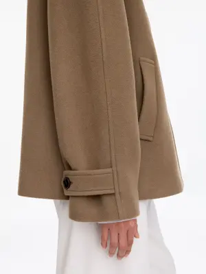 Duffle-coat court en laine mélangée - Taupe foncé — photo 4