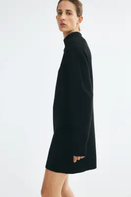 Robe en maille de viscose mélangée - Noir — photo 2