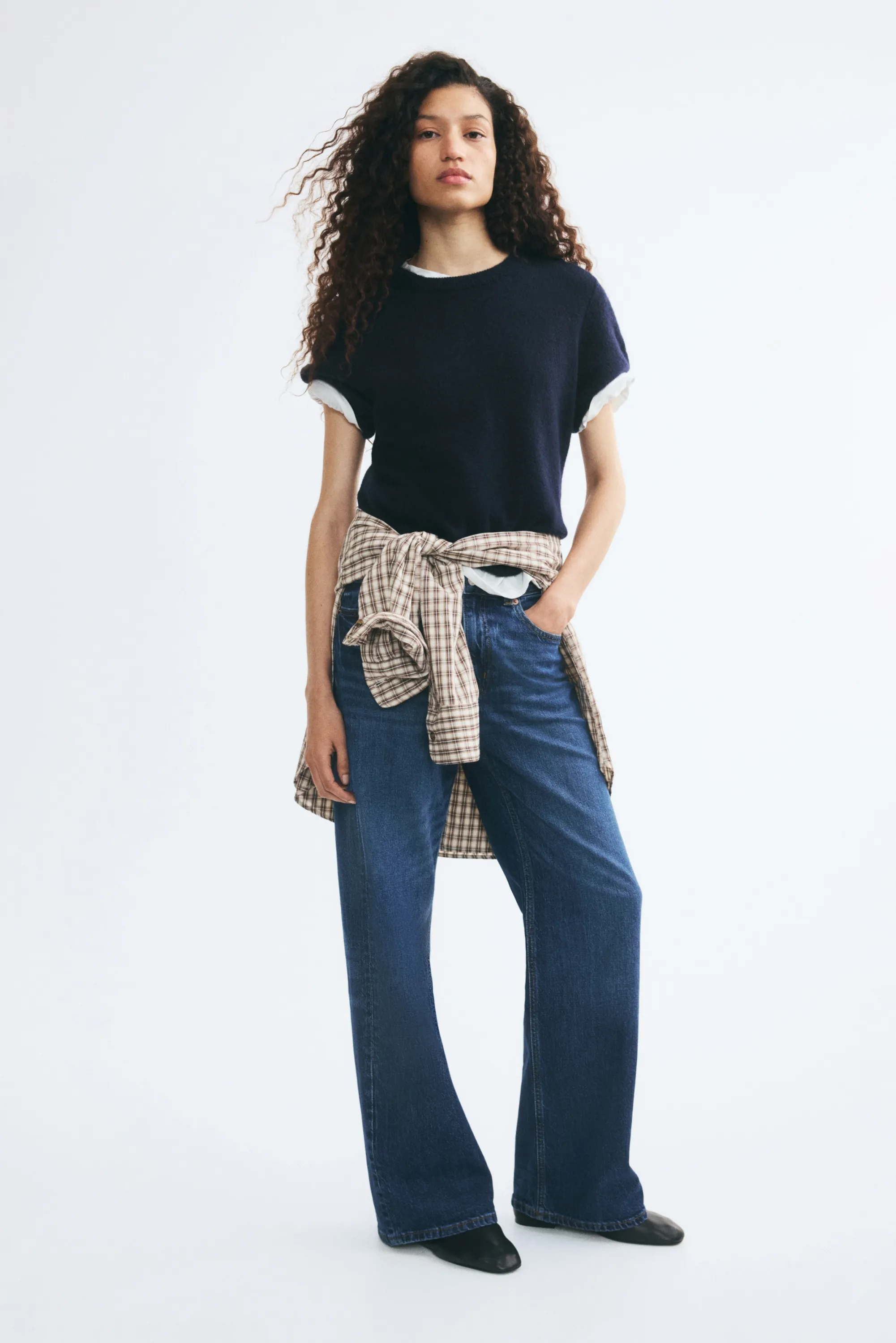 T-shirt en maille - Bleu marine