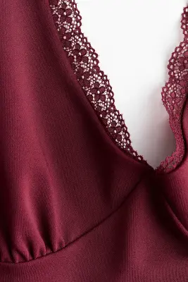 Body dos nu avec dentelle - Rouge prune — photo 3
