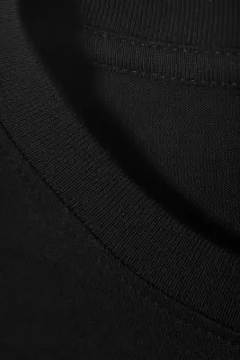 T-shirt coton carré manches longues - Noir — photo 3