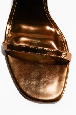 Sandales à talon avec brides fines - Bronze — photo 1