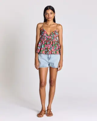 Top Calia imprimé Liberty rose et bordeaux — photo 2