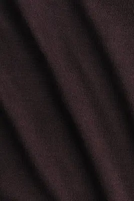 Top avec col cheminée et écharpe - Violet foncé — photo 3