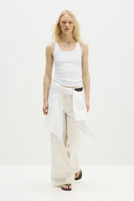 Débardeur côtelé Cooling Slim Fit - Blanc — photo 2