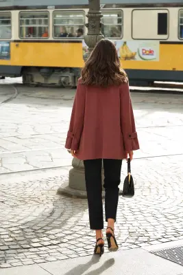 Francine Short Trench Coat - Chocolate — photo 2