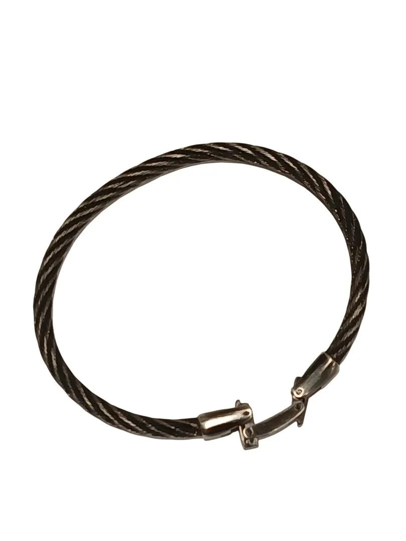 Bijouterie bracelet acier cable noir