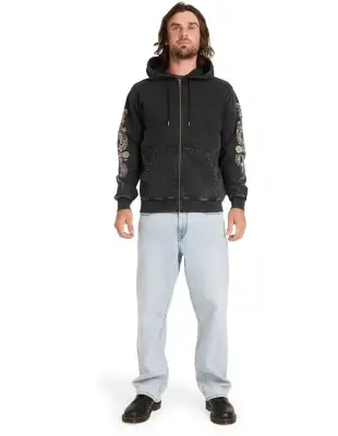 sweat shirt volcom die by the stone zip – light acid black — photo 5