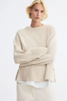 Pull à manches raglan - Beige clair — photo 1