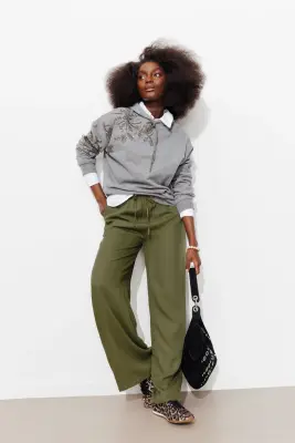 Pantalon large ceinturé Femme — photo 2