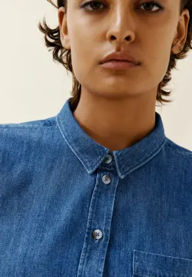 La chemise en jean - Bleu moyen — photo 2