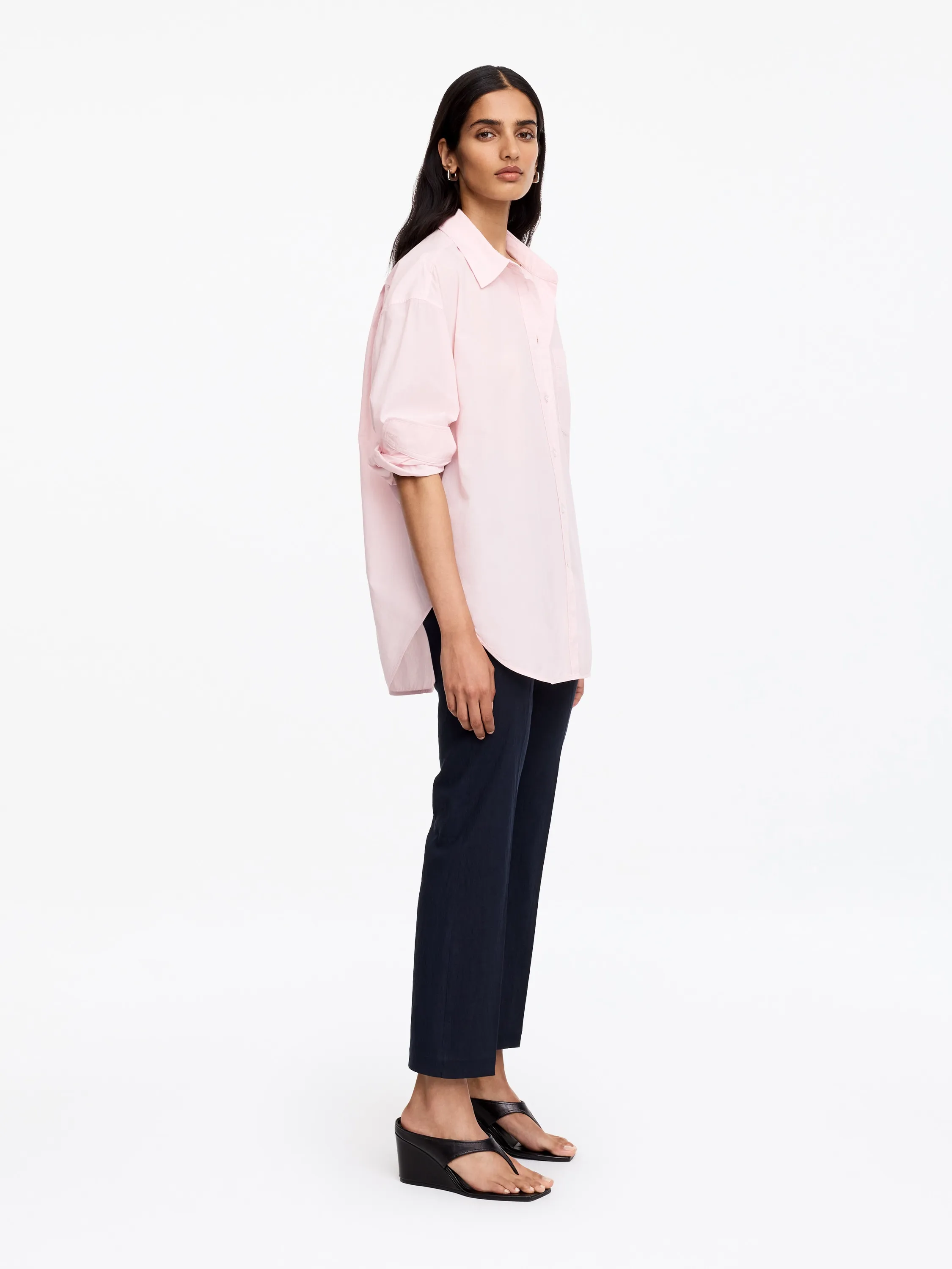 Chemise en popeline de coton - Rose