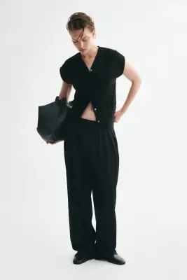 Gilet sans manches en maille - Noir — photo 2