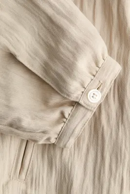 Veste oversize en twill - Beige — photo 4