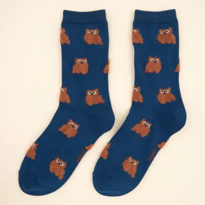 Chaussettes Hibou bleu marine – Coucou Suzette — photo 3