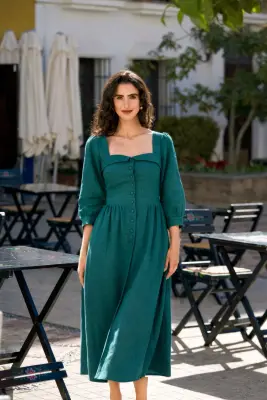Esther Midi Dress - Green — photo 3
