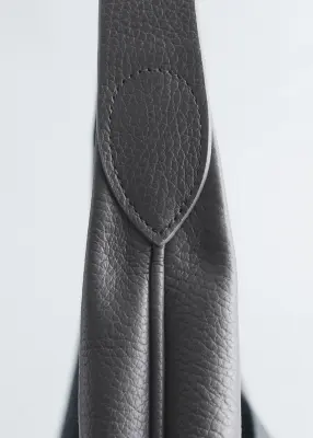 Sac cabas extra large en cuir - Gris foncé — photo 2