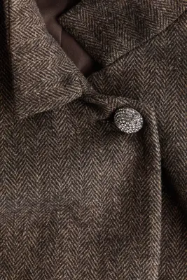 Blazer en tweed de laine mélangée - Taupe foncé — photo 5