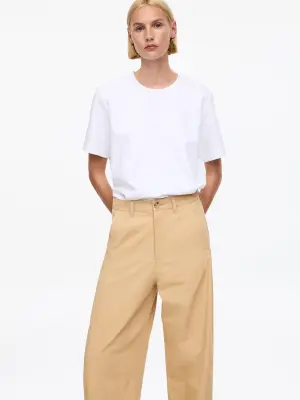 Pantalon jambes barrel - Beige — photo 4