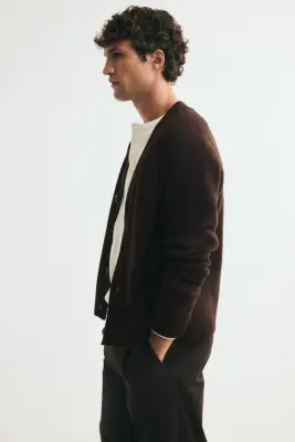 Gilet Regular Fit - Marron foncé — photo 3