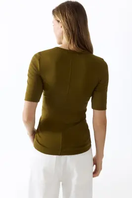 MAMA T-shirt ajusté - Vert olive — photo 3