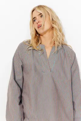 Blouse rayée bicolore Femme — photo 5