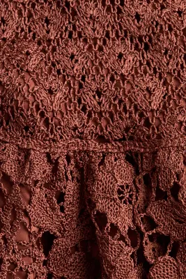 Robe façon crochet avec jupe évasée - Brun rouille — photo 4