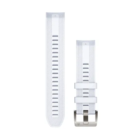 Bracelet de montre Garmin MARQ QuickFit 22mm Silicone blanc avec boucle argent 010-13225-06