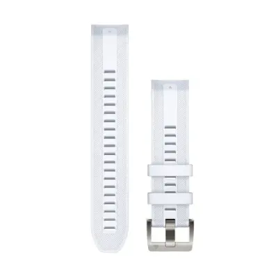 Bracelet de montre Garmin MARQ QuickFit 22mm Silicone blanc avec boucle argent 010-13225-06