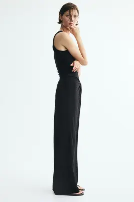 Pantalon en jersey avec détail torsadé - Noir — photo 2