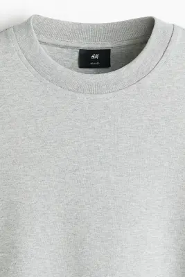 T-shirt Relaxed Fit en interlock - Gris chiné — photo 4