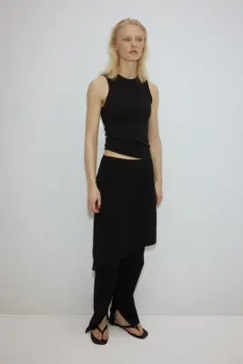 Débardeur côtelé Cooling Slim Fit - Noir — photo 2