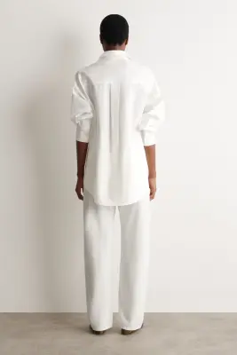 CHEMISE HABILLÉE EN COTON PIMA - ÉCRU — photo 4