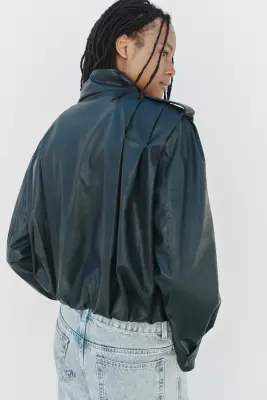 Veste oversize avec col entonnoir - Turquoise foncé — photo 5